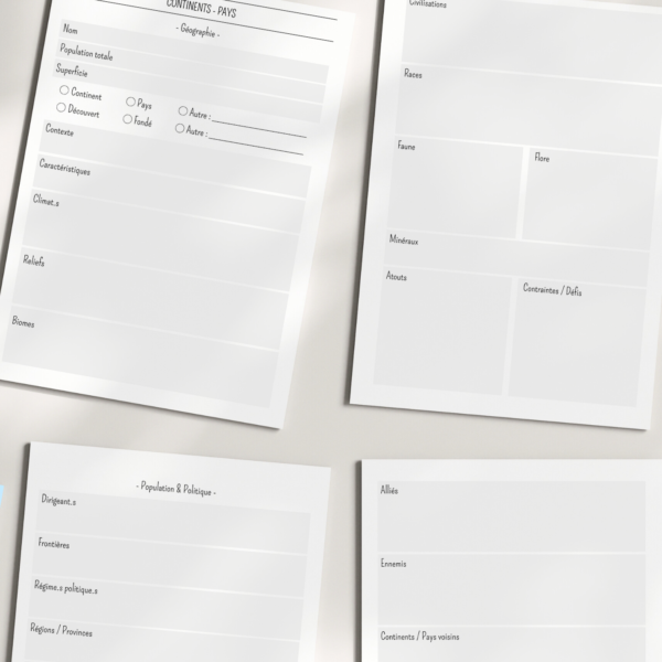 Outils d'écriture Création de monde 4